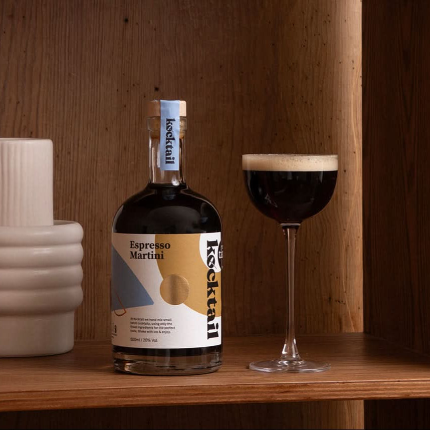 Espresso Martini cocktail by Kocktail, served in a coupe glass with rich crema and coffee bean garnish