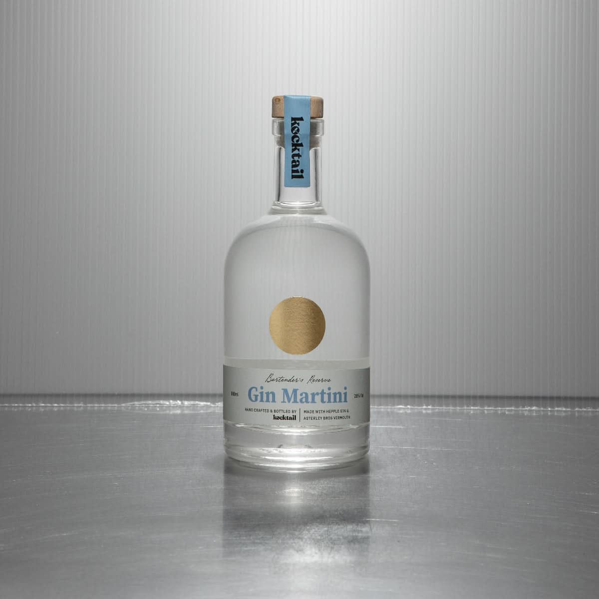 Bartender’s Reserve label on Kocktail Gin Martini bottle – premium small batch cocktail