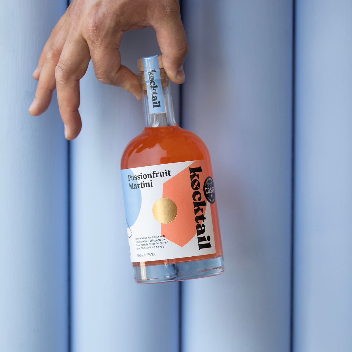 Passionfruit Martini bottled cocktail by Kocktail, showcasing smooth vanilla vodka and tropical fruit blend