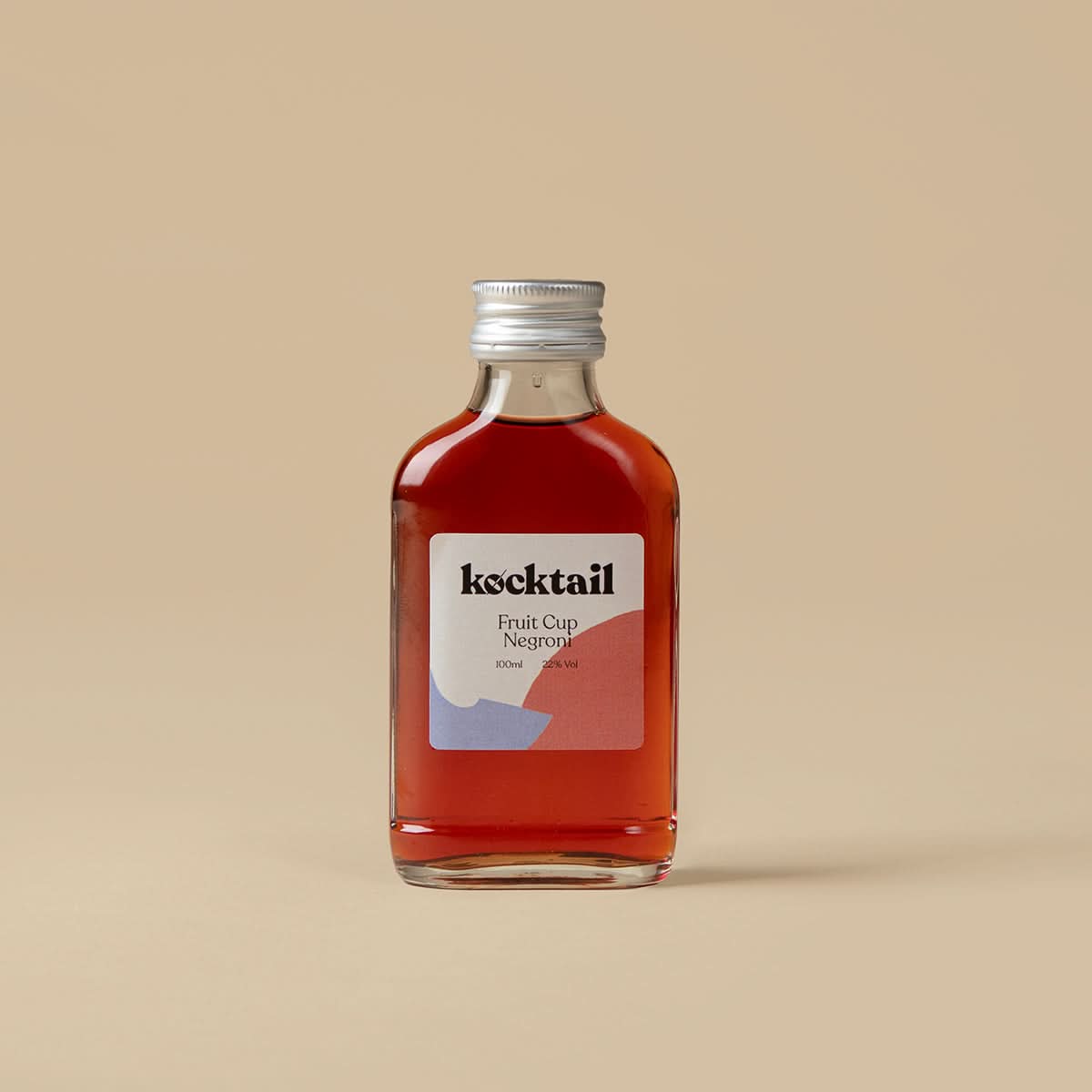 Kocktail Fruit Cup Negroni 100ml bottle with bright red colour and fruit-forward blend of bitters and botanicals