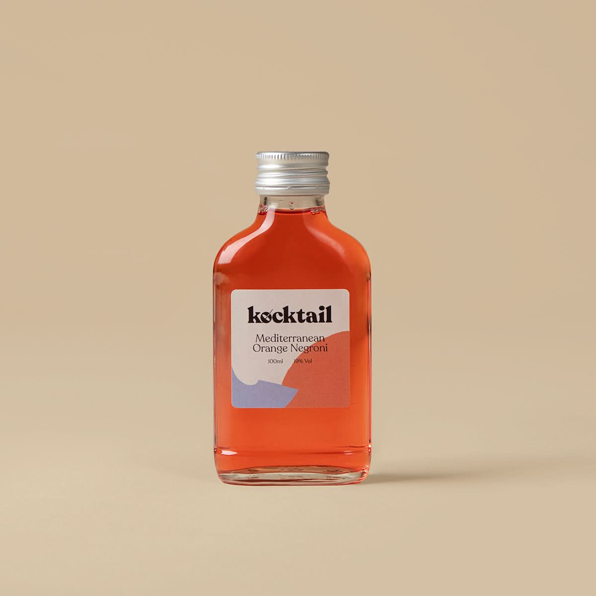 Kocktail Mediterranean Orange Negroni 100ml bottle showcasing citrus-led twist with vibrant orange hue