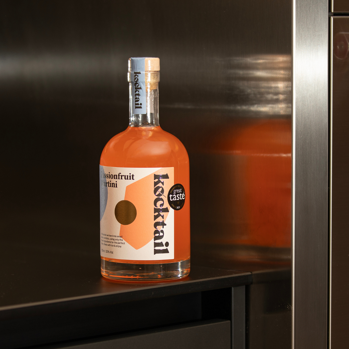 Kocktail Passionfruit Martini 50cl bottle featuring vibrant label design and golden tropical liqueur